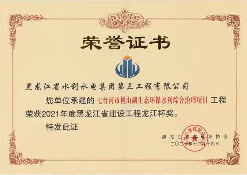 2021年度黑龙江省建设工程龙江杯奖